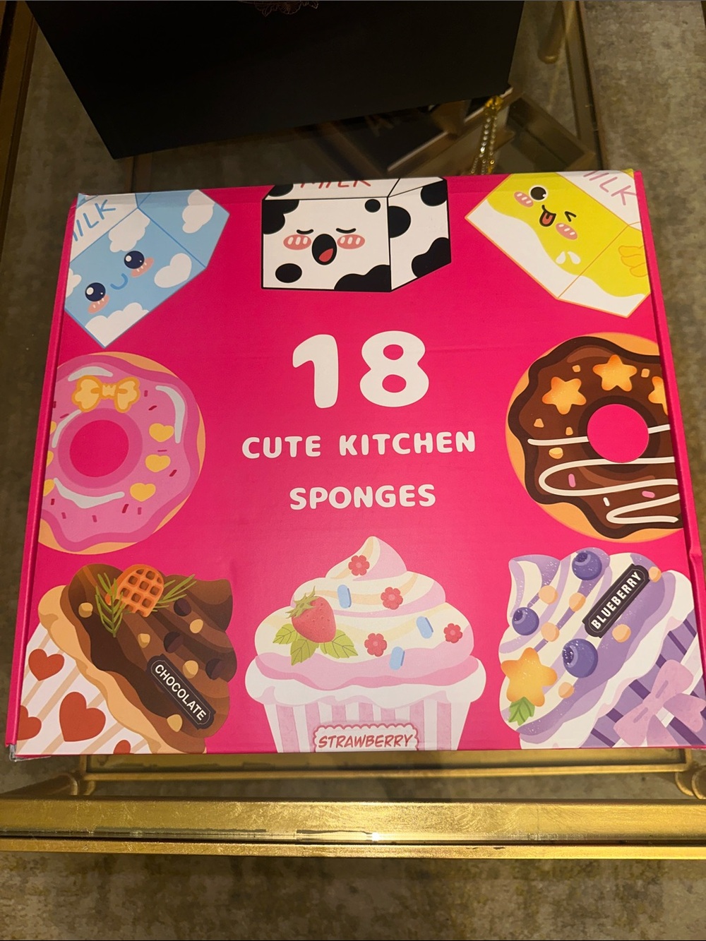 Cute Kitchen Sponges - 18 Pack Pink Box